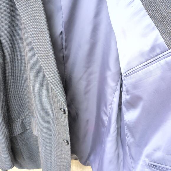 Vintage Franco Lanzetti Silk Wool Tailored Tweed Suit Jacket Men's 54R - Picture 4 of 10